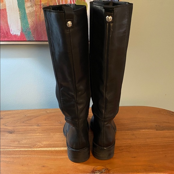 Black Leather Knee-High Boots - Picture 5 of 7